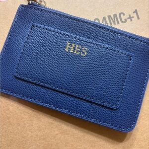 Mark & Graham Navy Leather Card Wallet